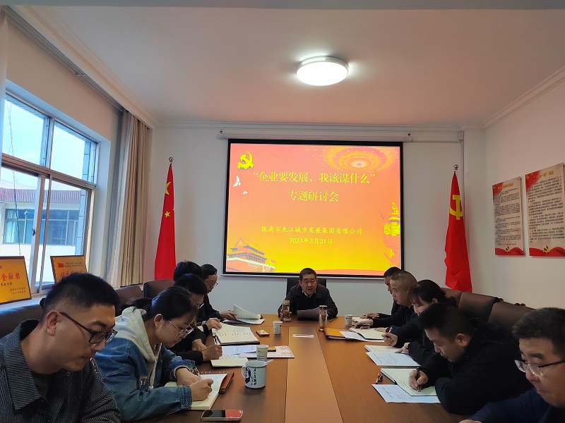 【“三抓三促”行動進(jìn)行時】市龍江城鄉(xiāng)集團(tuán)開展“隴南要發(fā)展，我該謀什么”——圍繞“加快集團(tuán)公司高質(zhì)量發(fā)展，我該謀什么”專題研討